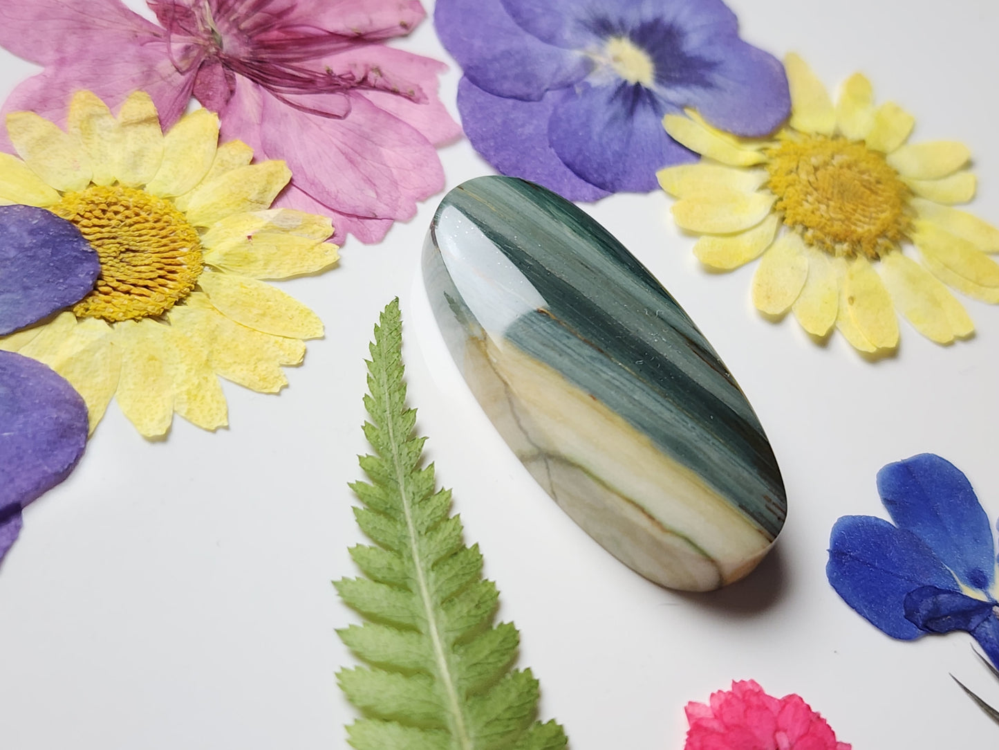 Gary green jasper / Larsonite