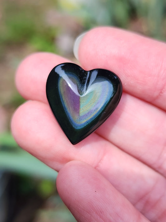 Rainbow Obsidian heart