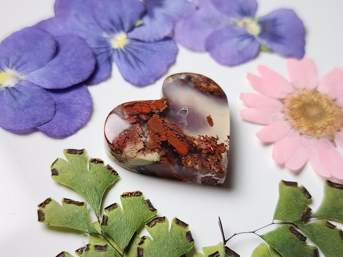 Garden Moss agate heart