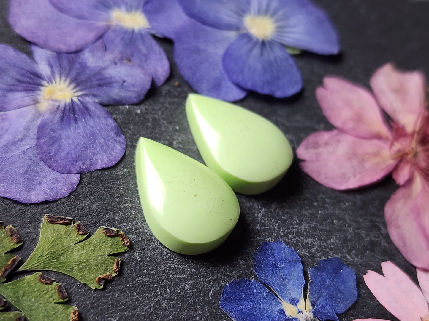 Citron/ Lemon Chrysoprase pair