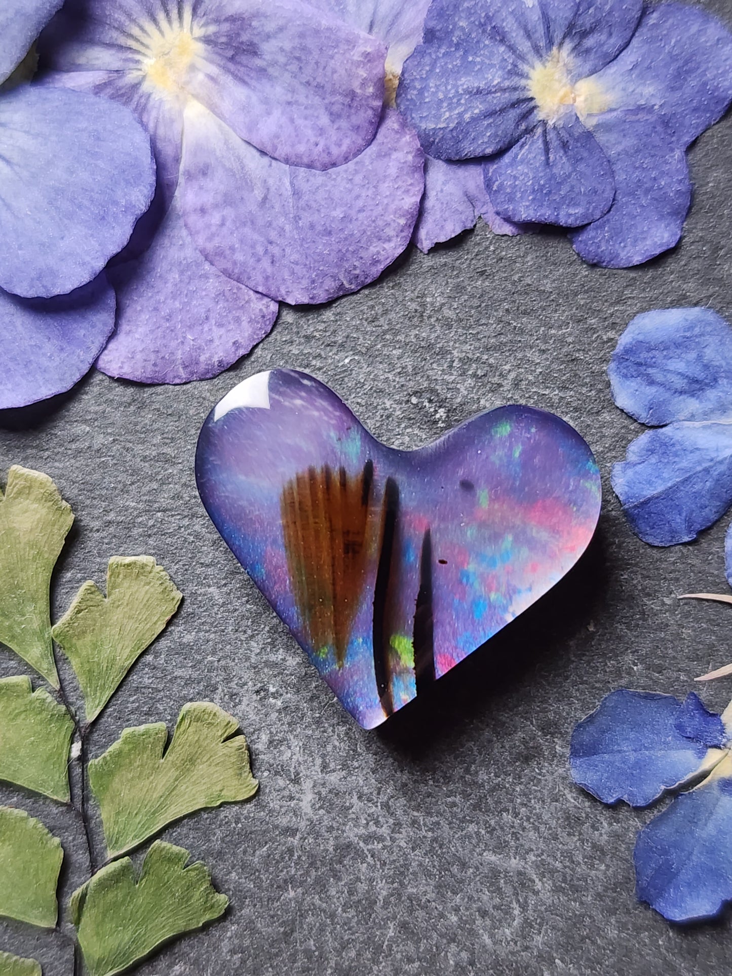 Montana agate Doublet heart