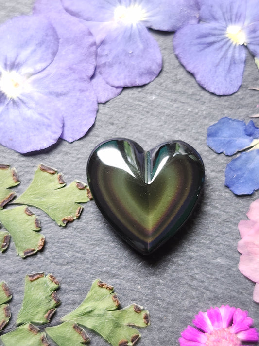 Rainbow Obsidian heart