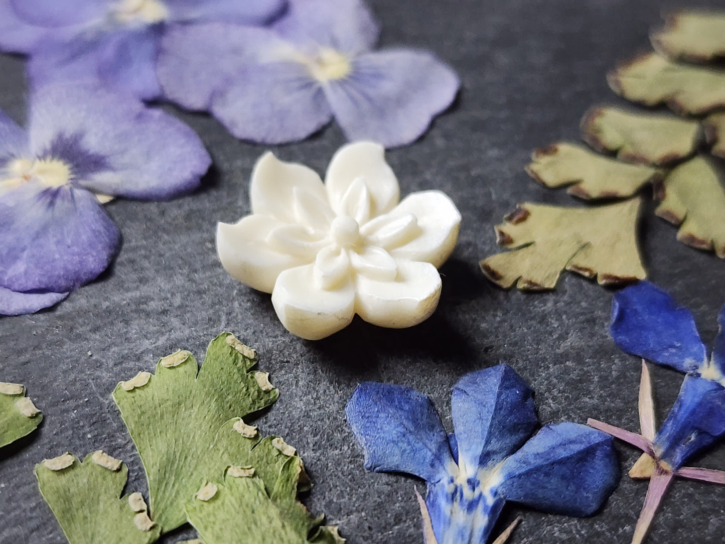 Hand carved bone flower