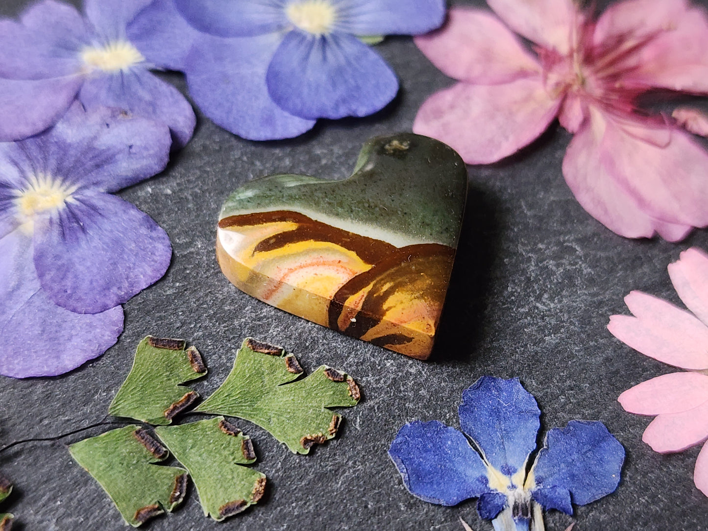 Polychrome jasper heart