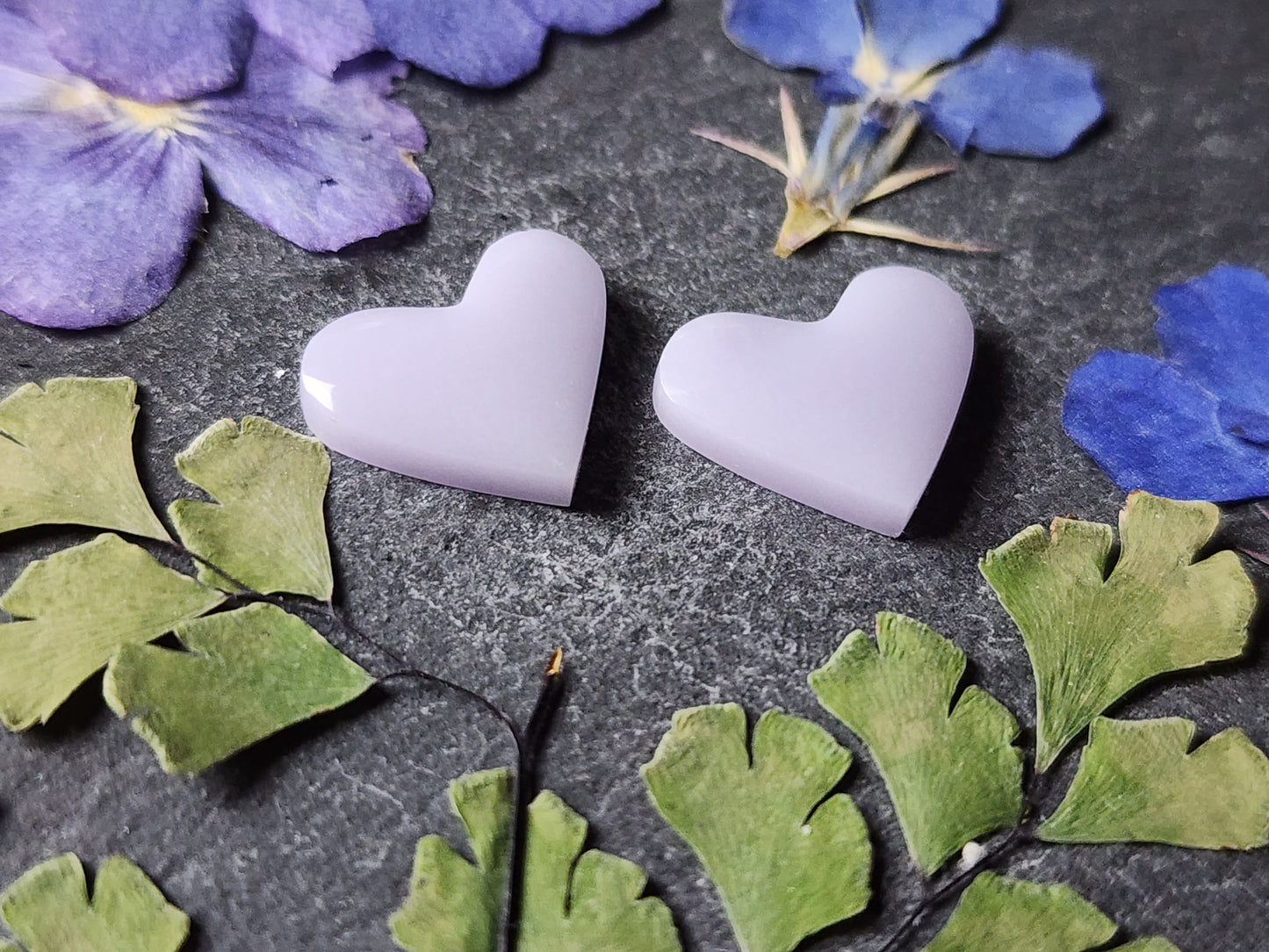 Yttrium Fluorite heart pair