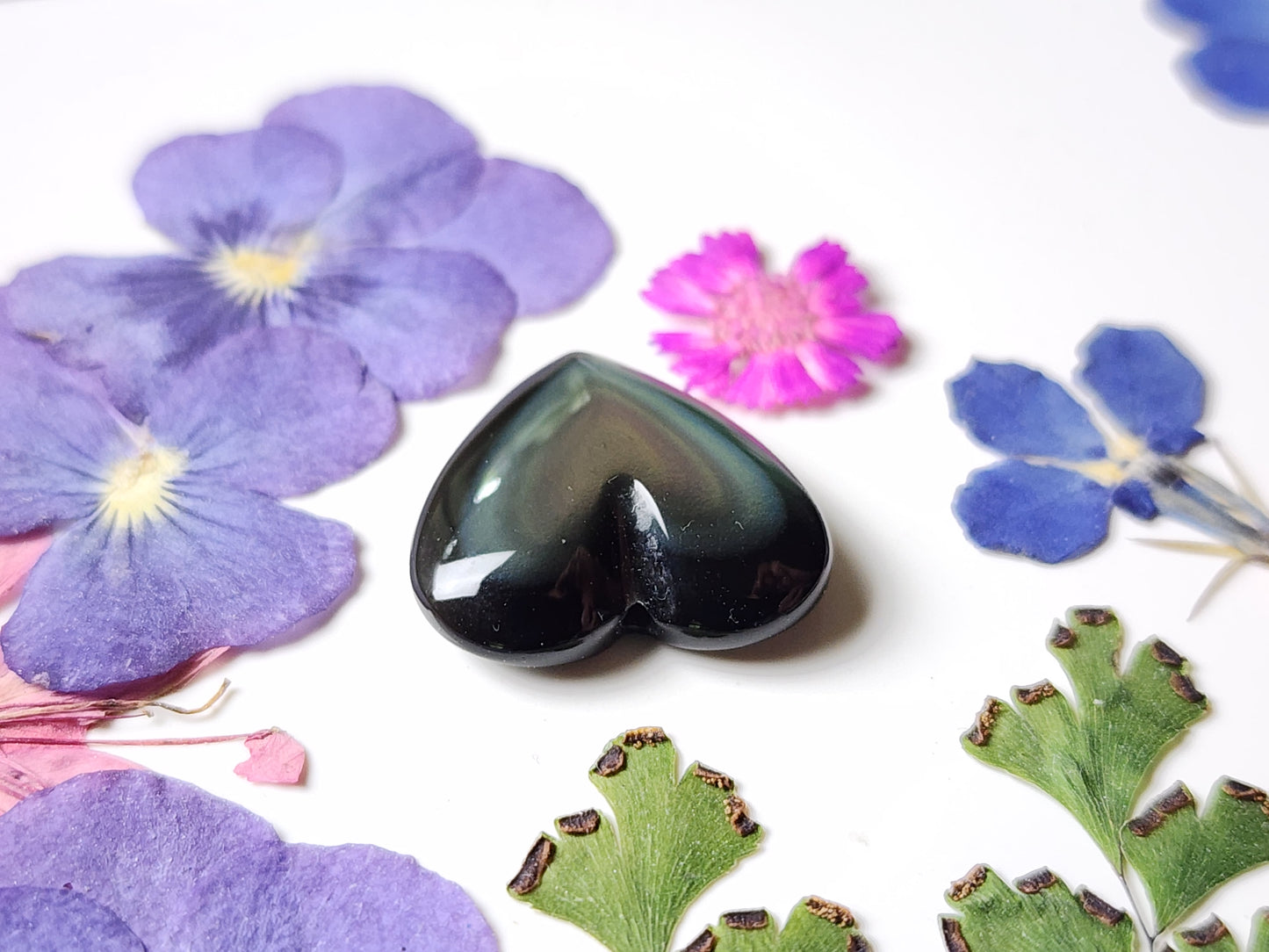 Rainbow Obsidian heart