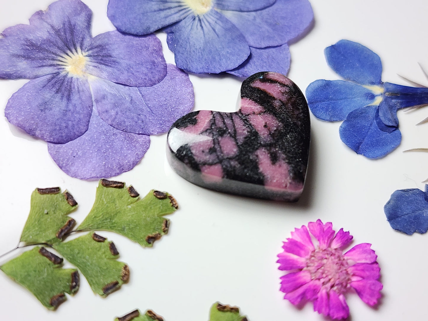Rhodonite heart