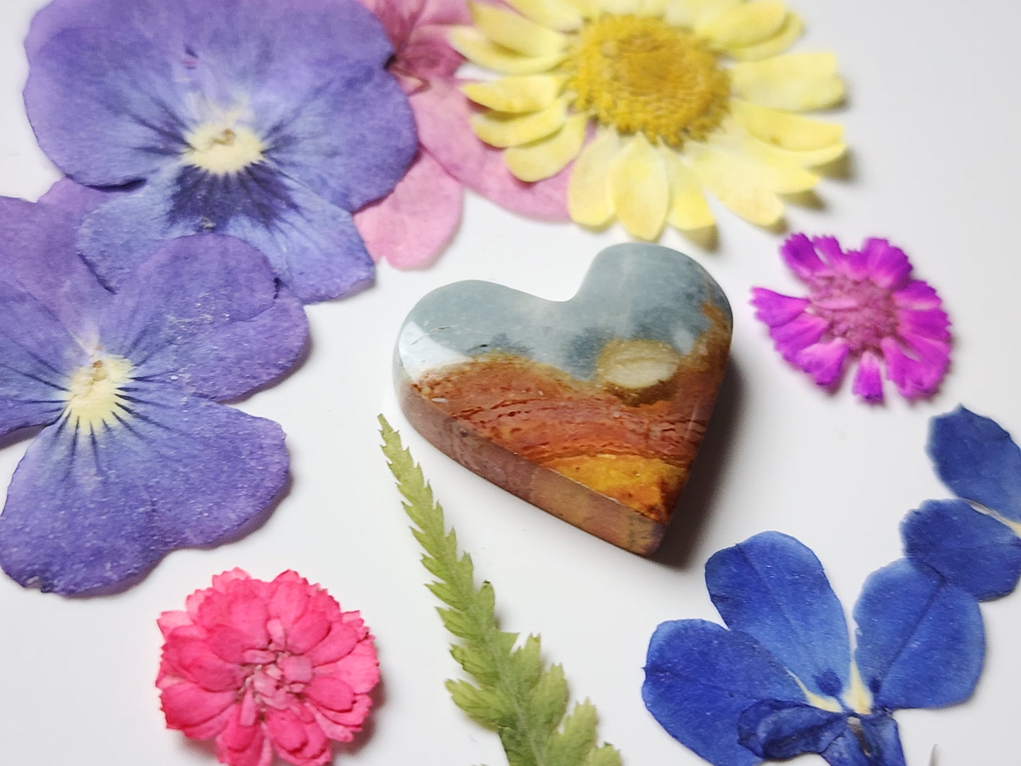 Polychrome jasper heart