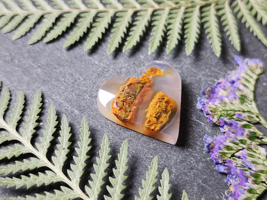 Copper in Chalcedony heart