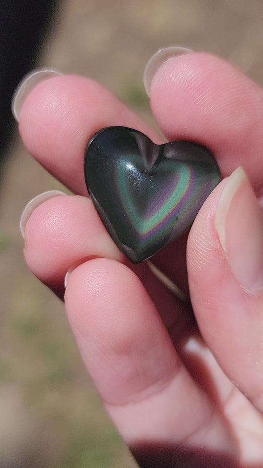 Rainbow Obsidian heart