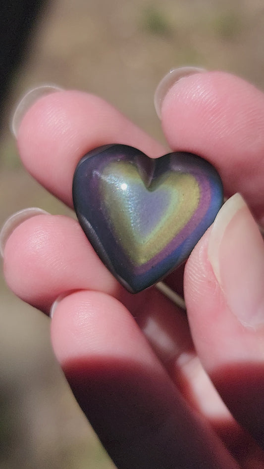 Rainbow Obsidian heart