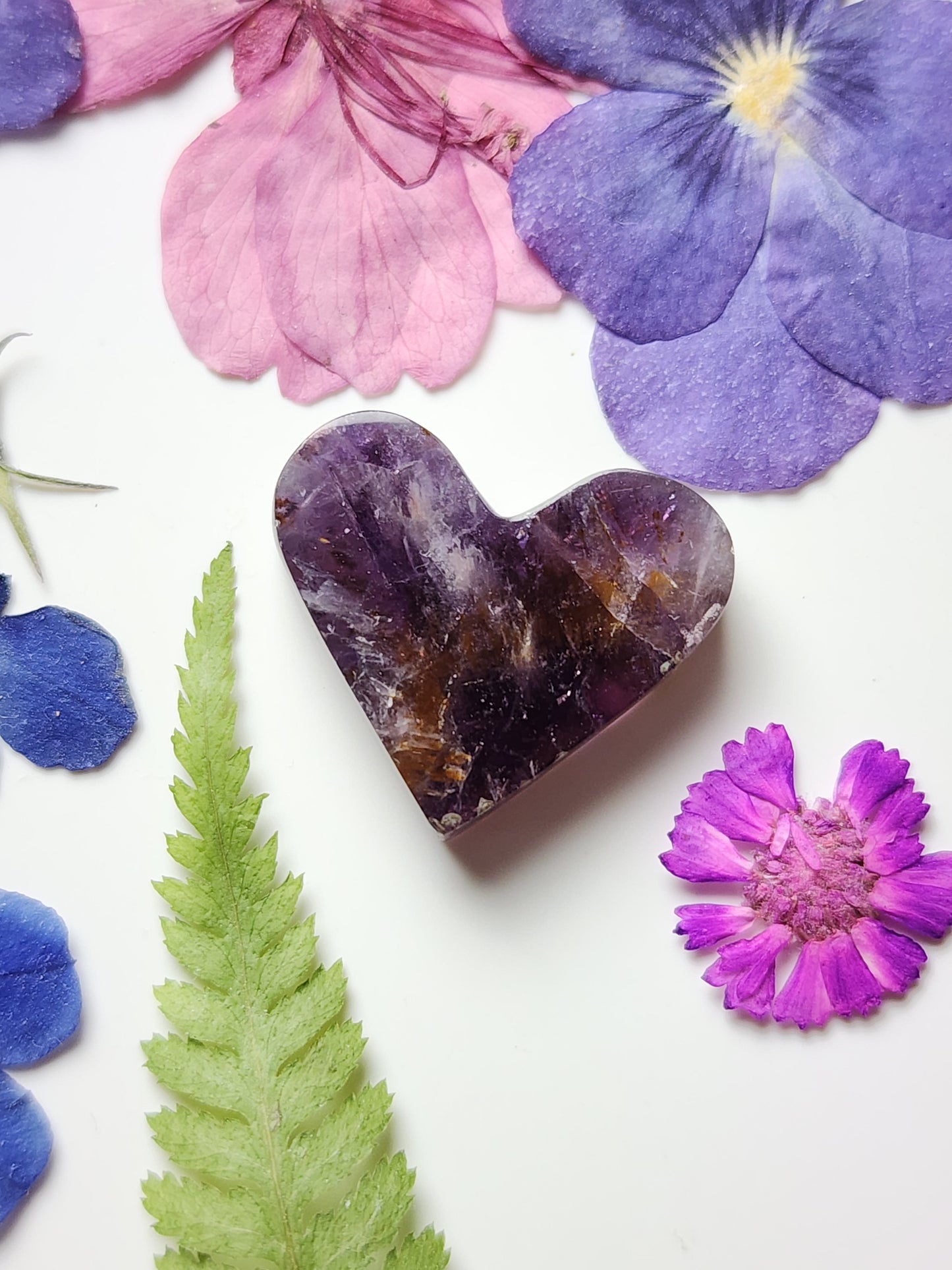 Amethyst Cacoxenite heart