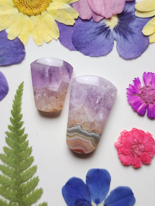 Amethyst lace agate set