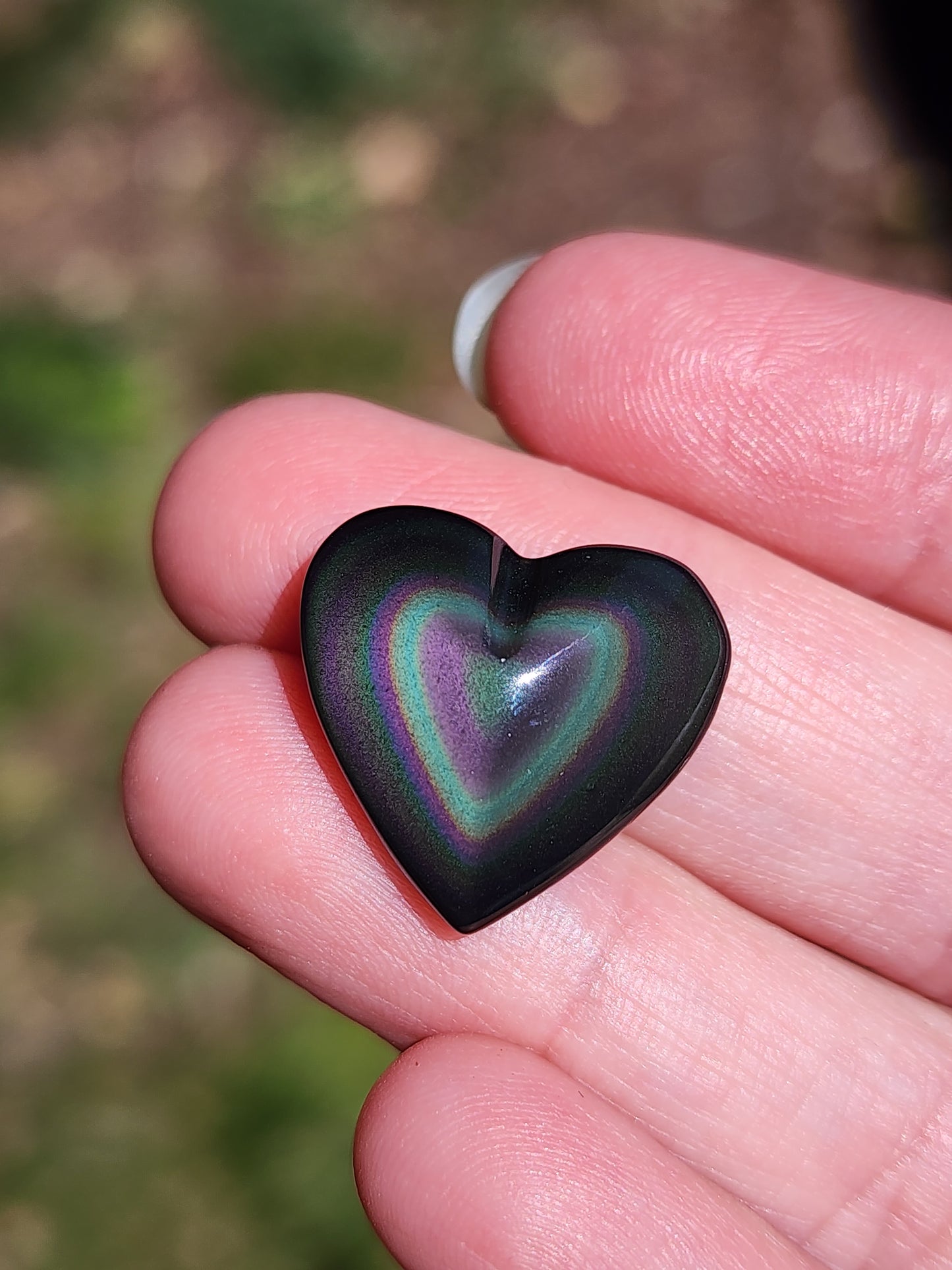 Rainbow Obsidian heart