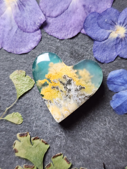North ridge plume agate heart Doublet