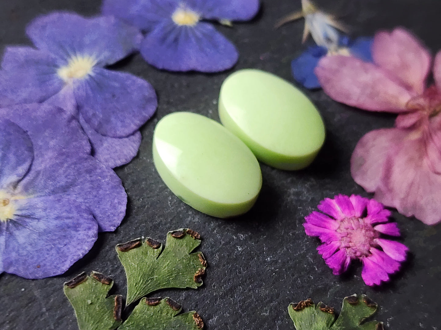 Citron/ Lemon Chrysoprase pair