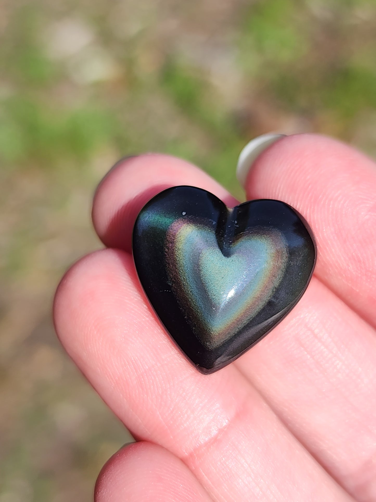 Rainbow Obsidian heart (A2)