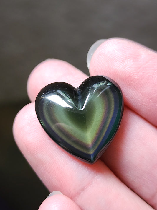 Rainbow Obsidian heart