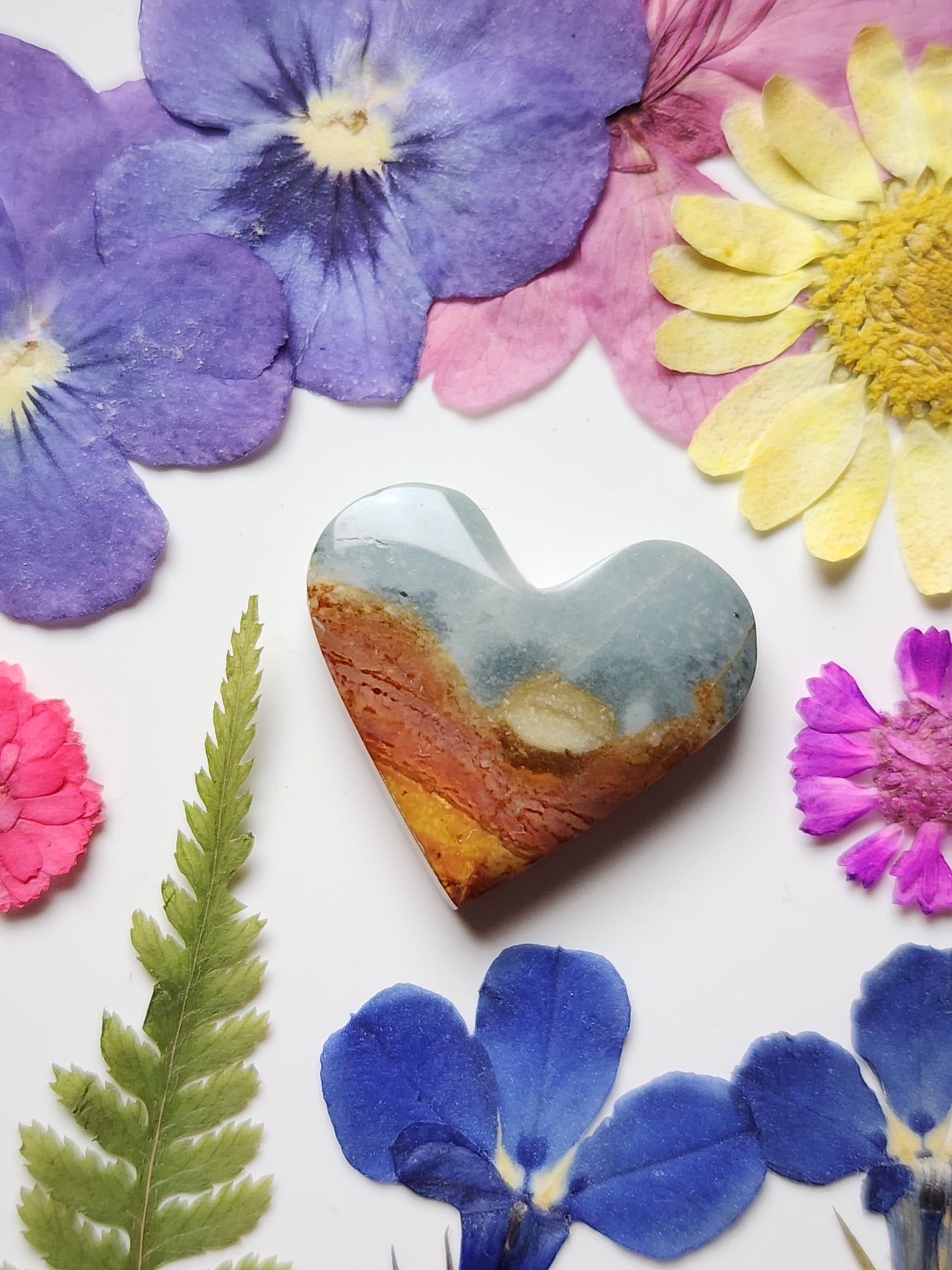 Polychrome jasper heart