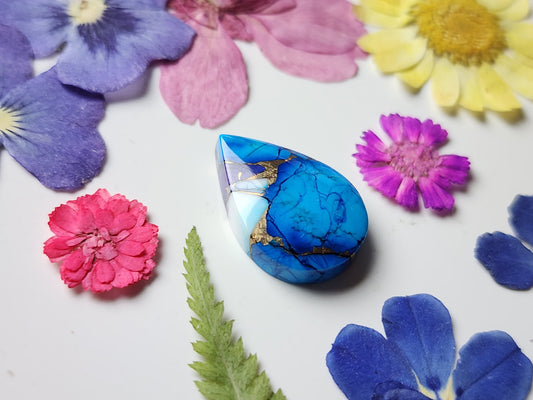 Dahlia blue with bronze composite