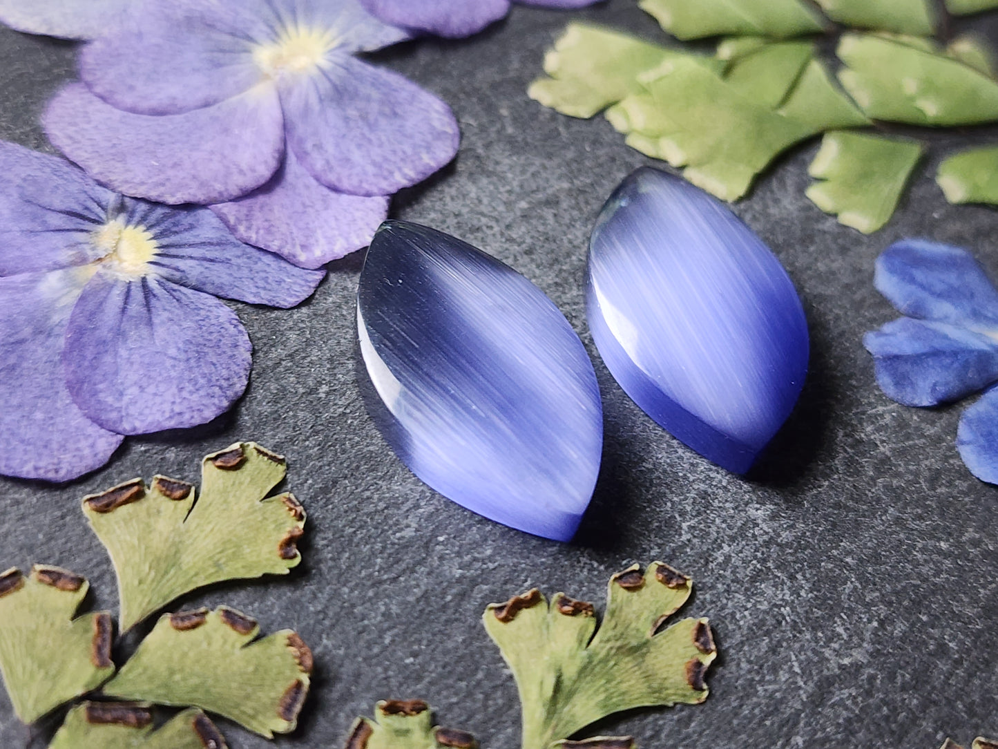 Fiber optic cat's eye glass pair