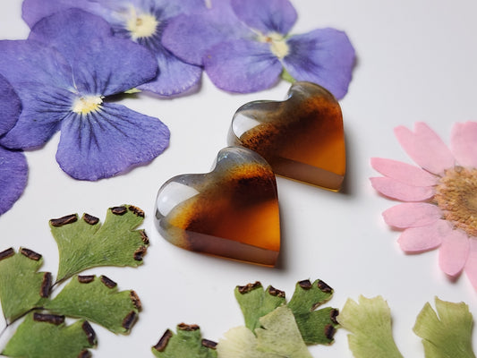 Montana agate heart pair