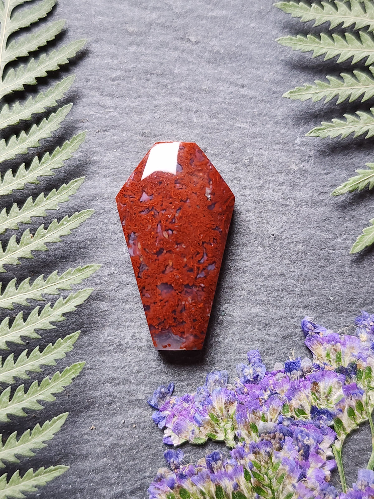West Texas moss agate Coffin