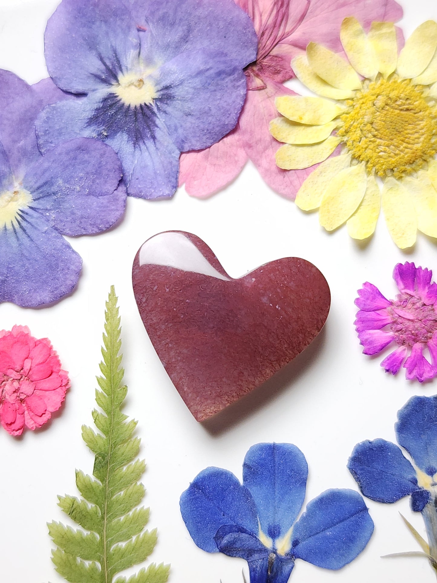 red Moss agate heart