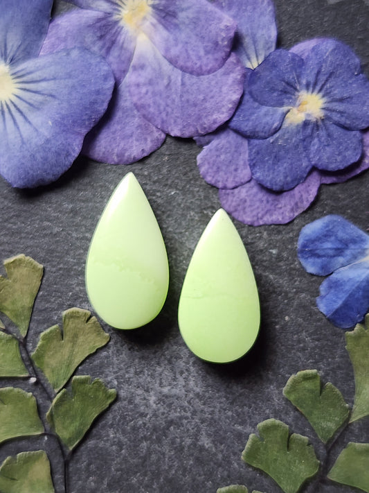 Citron/ Lemon Chrysoprase pair