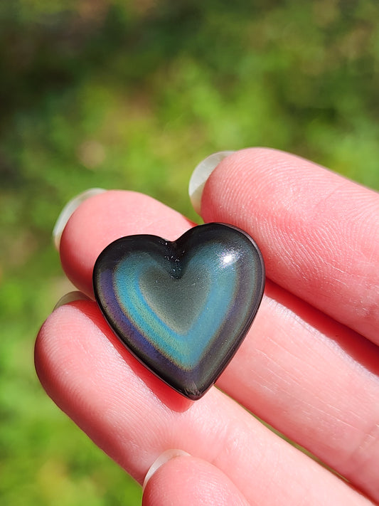 Rainbow Obsidian heart