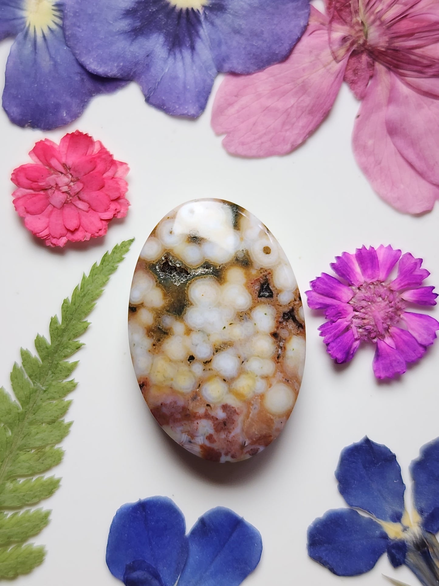 Ocean jasper with druzy pocket