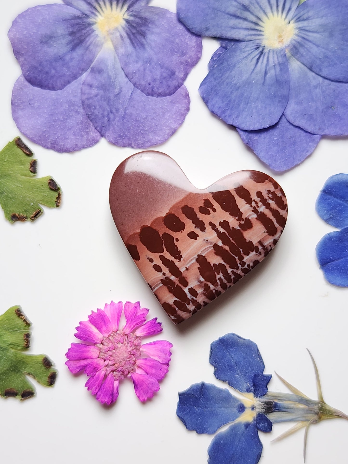 Mimbres Valley Apache Dendritic Rhyolite heart