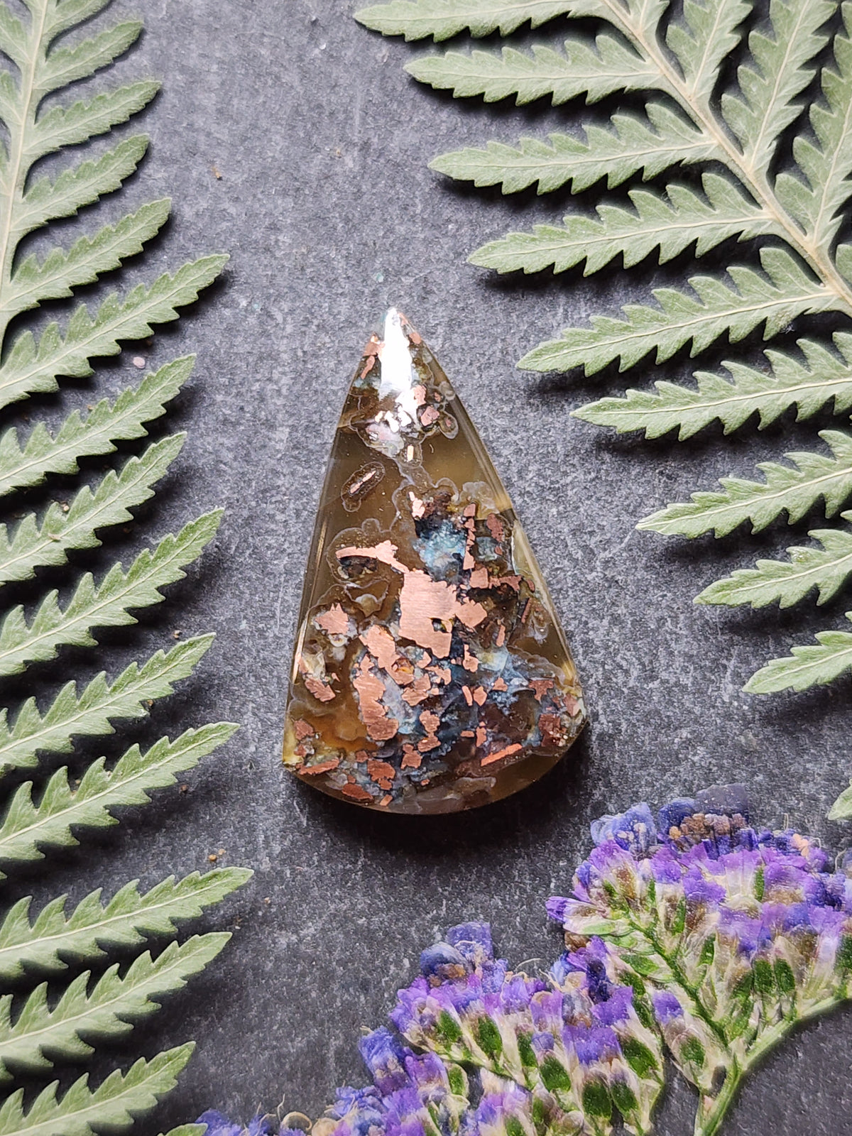 Chrysocolla & Copper in Chalcedony