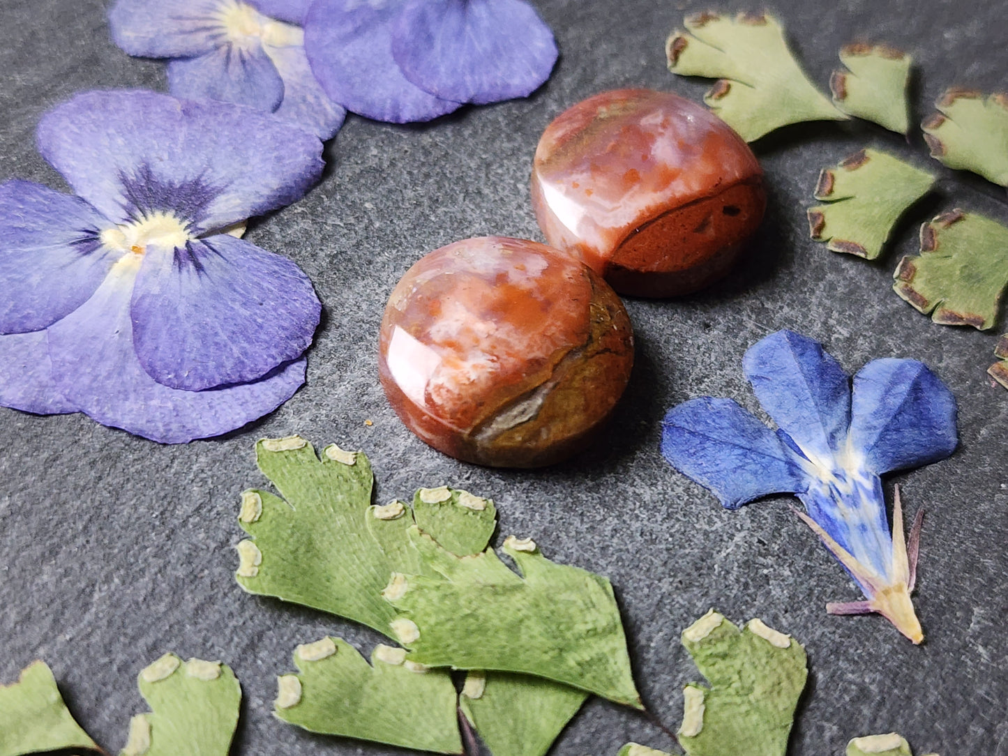 Mexican Flame agate pair