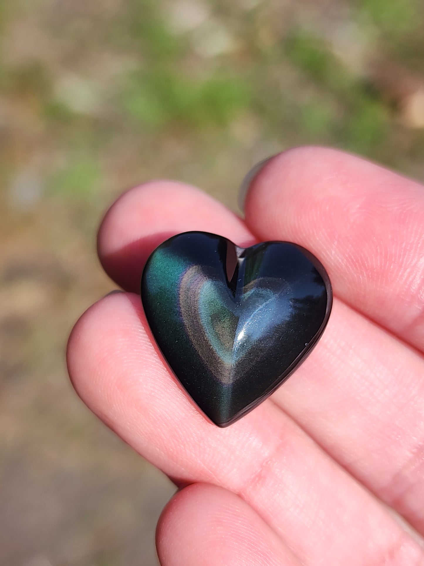 Rainbow Obsidia  heart (A1)
