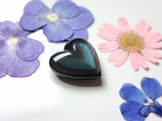 Rainbow Obsidian heart
