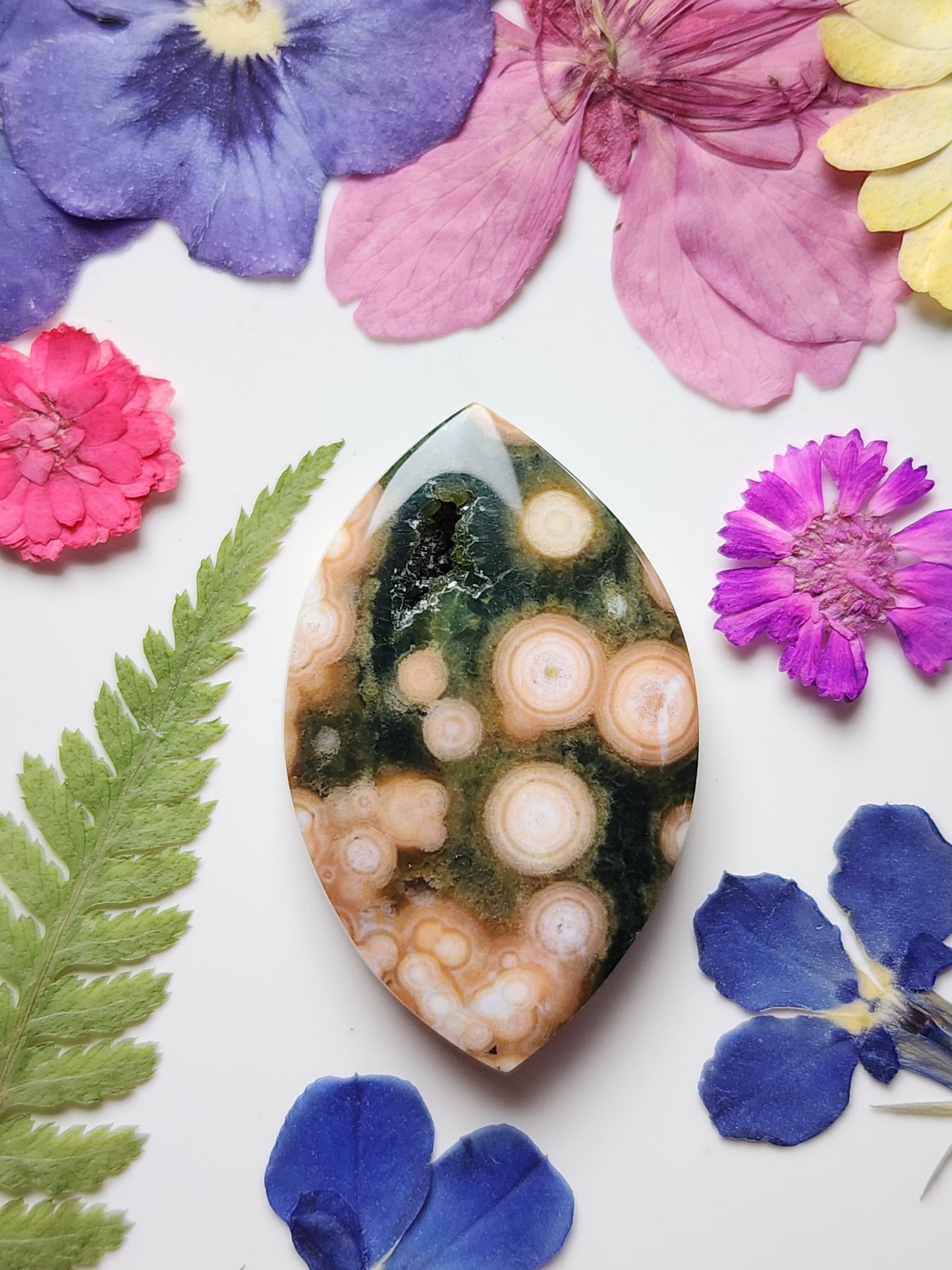 Ocean jasper with druzy pocket