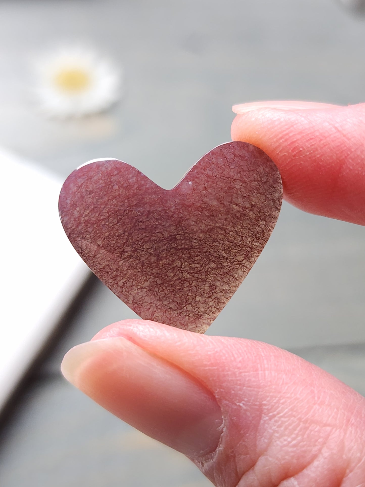 red Moss agate heart