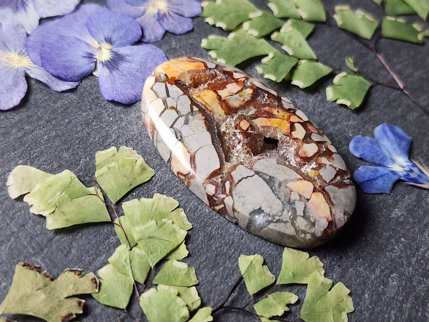 Brecciated Ibis jasper with crystal pocket