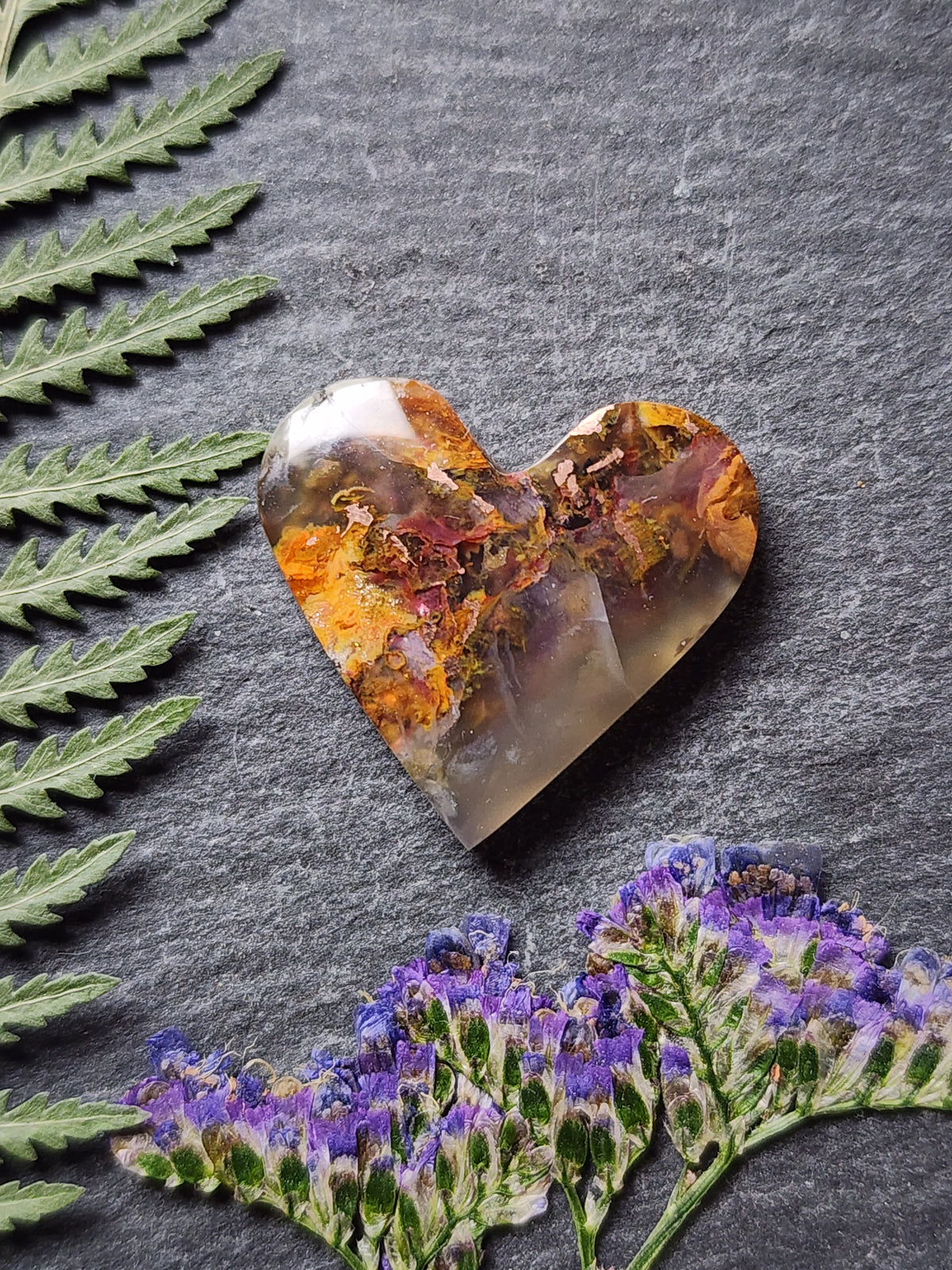 Chrysocolla Copper in Chalcedony heart