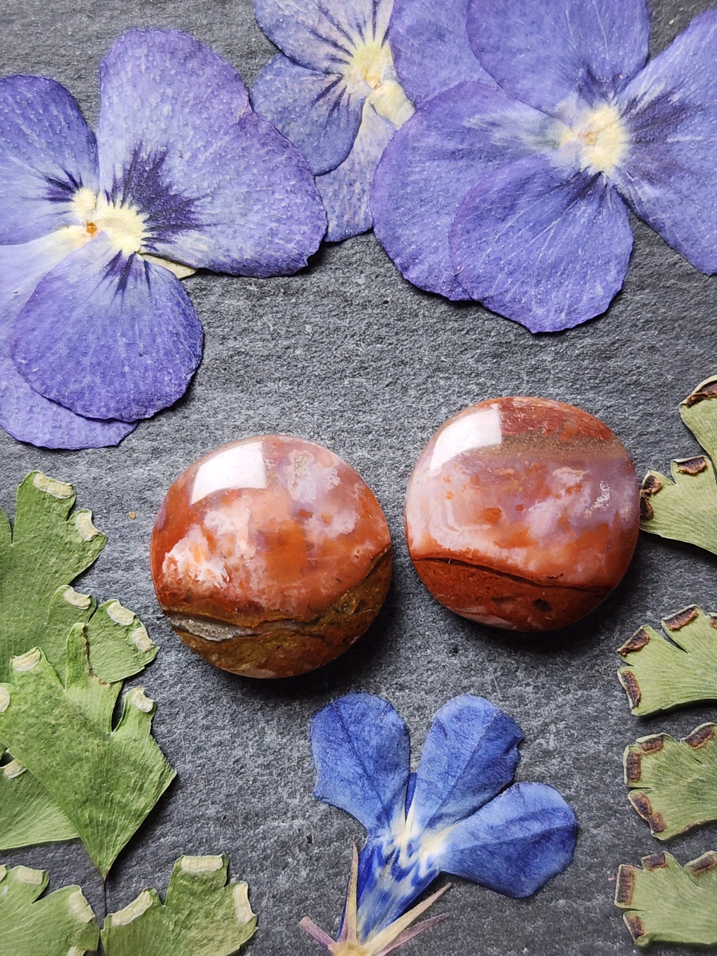 Mexican Flame agate pair