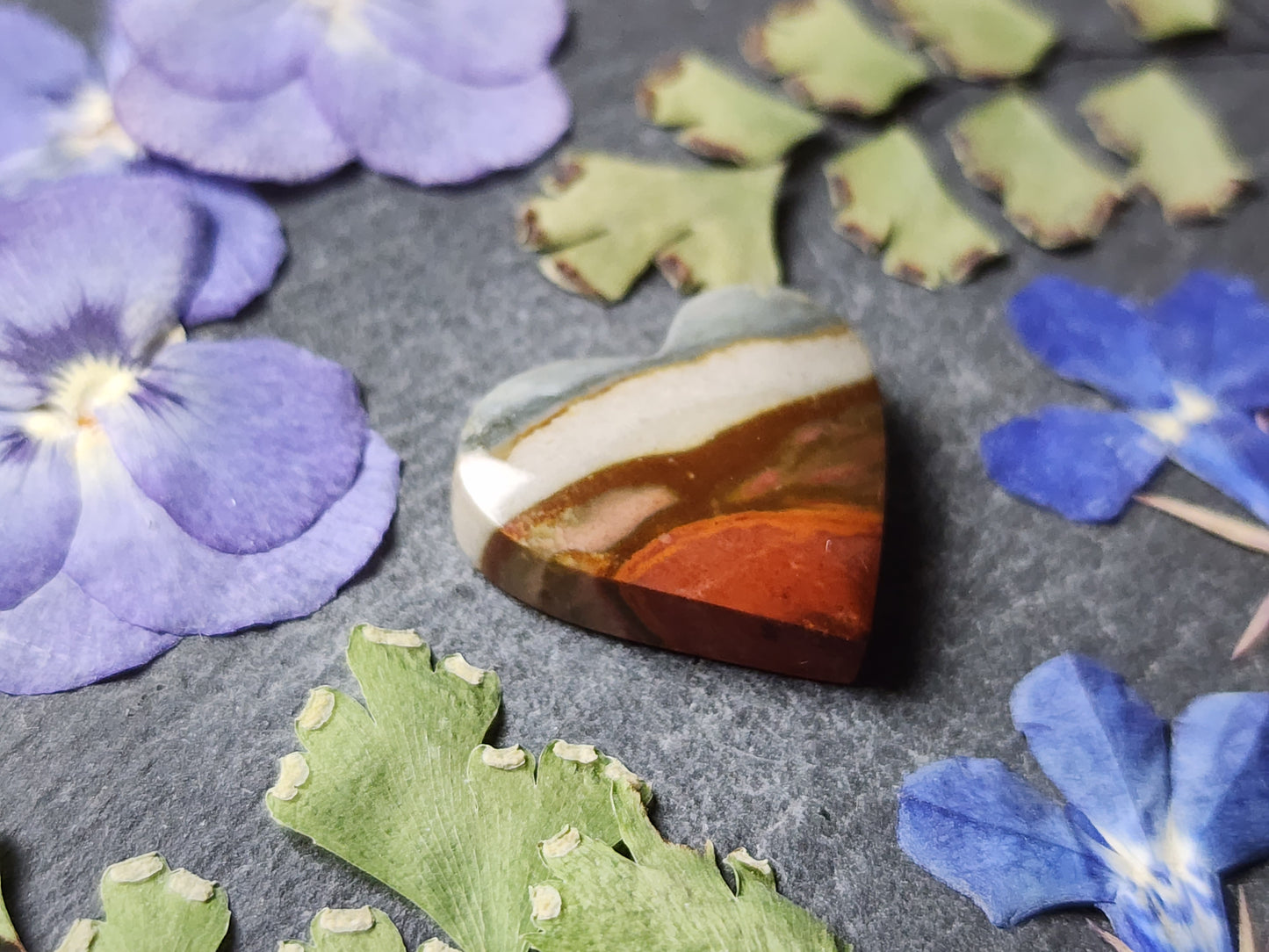 Polychrome jasper heart