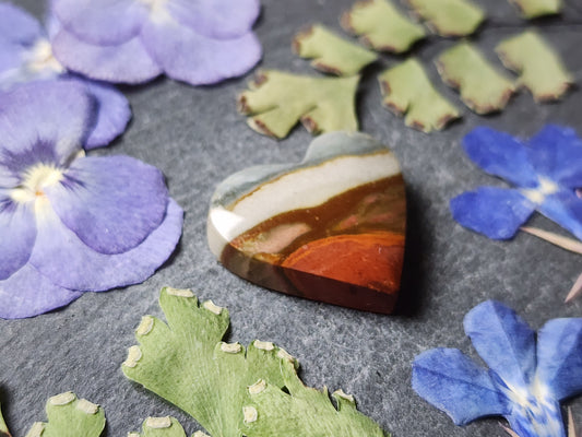 Polychrome jasper heart