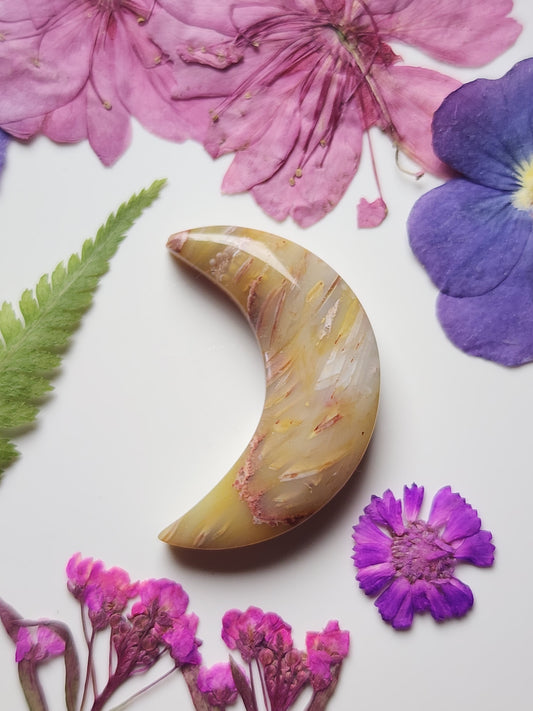 Stick agate crescent