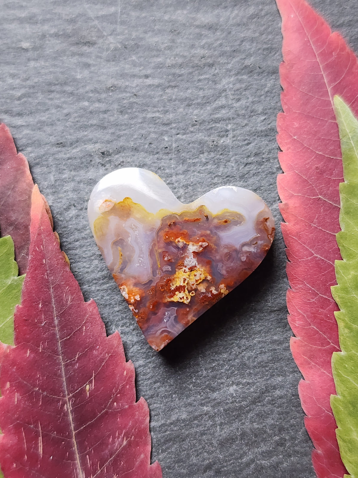 West Texas moss agate heart
