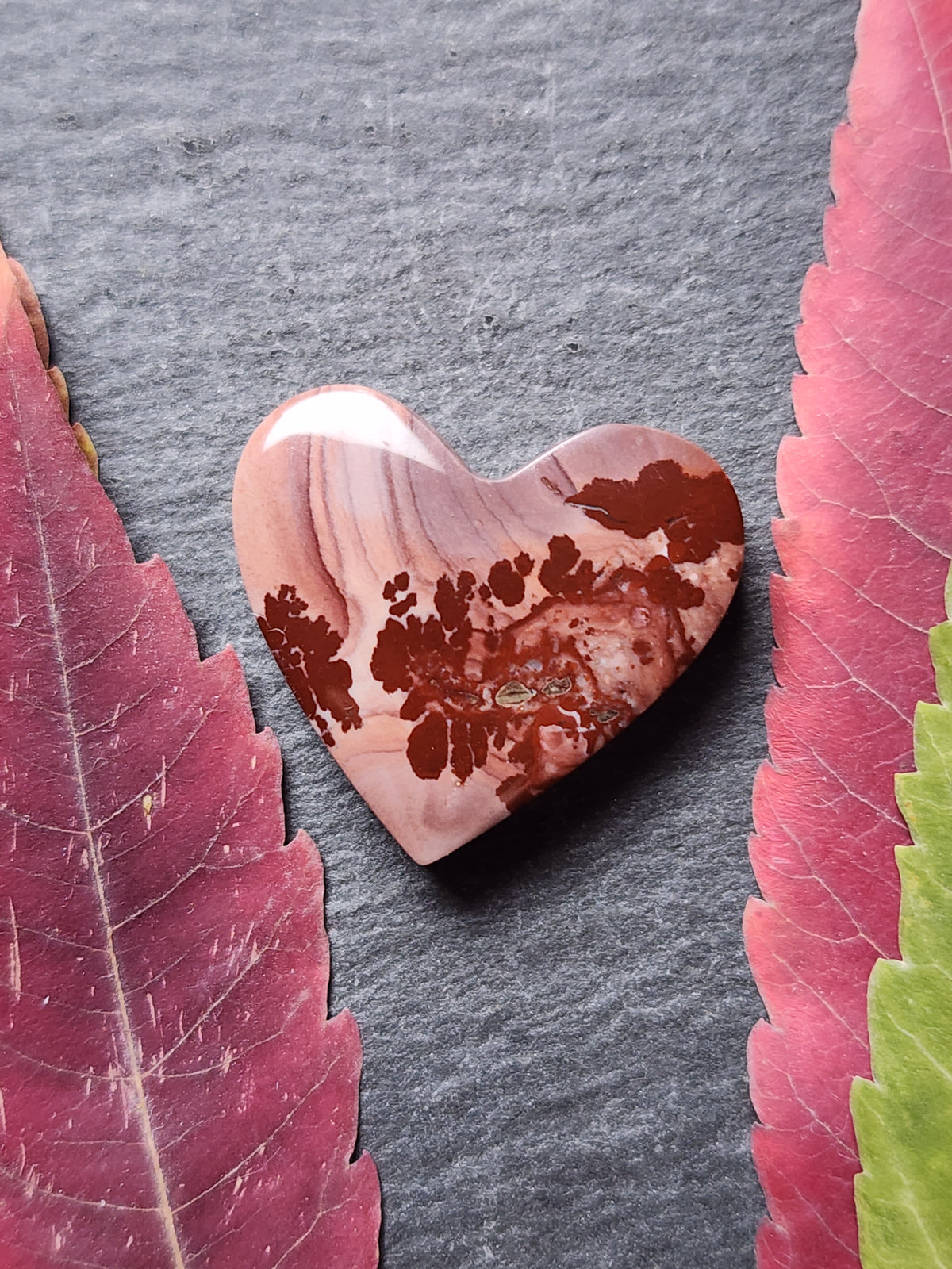 Mimbres Valley Apache Dendritic Rhyolite heart