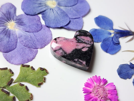 Rhodonite heart
