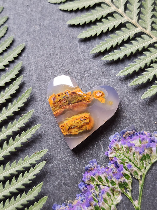 Copper in Chalcedony heart