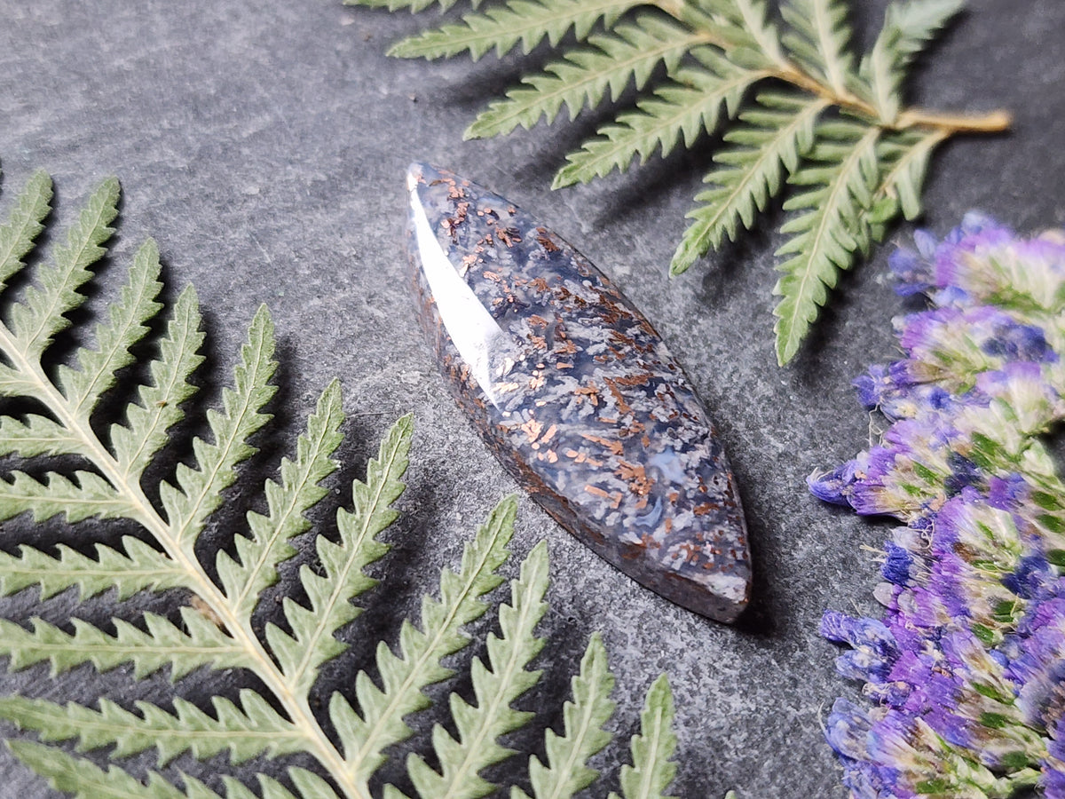 Chrysocolla & Copper in Plume Chalcedony