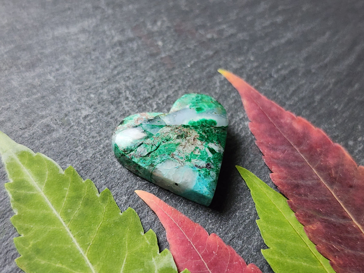 Inspiration mine Chrysocolla Malachite in quartz heart